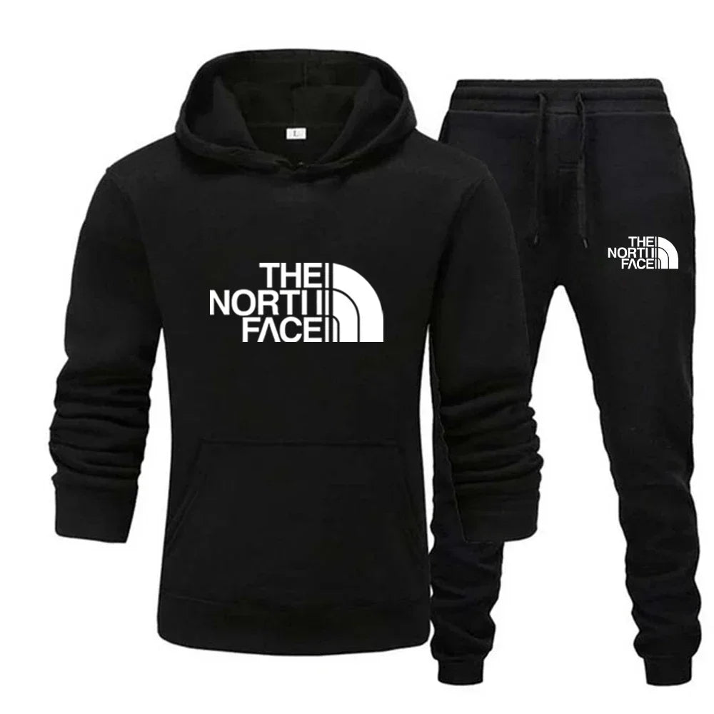Mode printemps et automne sweat à capuche + pantalon de survêtement pour hommes et femmes ensemble deux pièces, un nouveau costume de sport de loisirs pour hommes de jogging en plein air