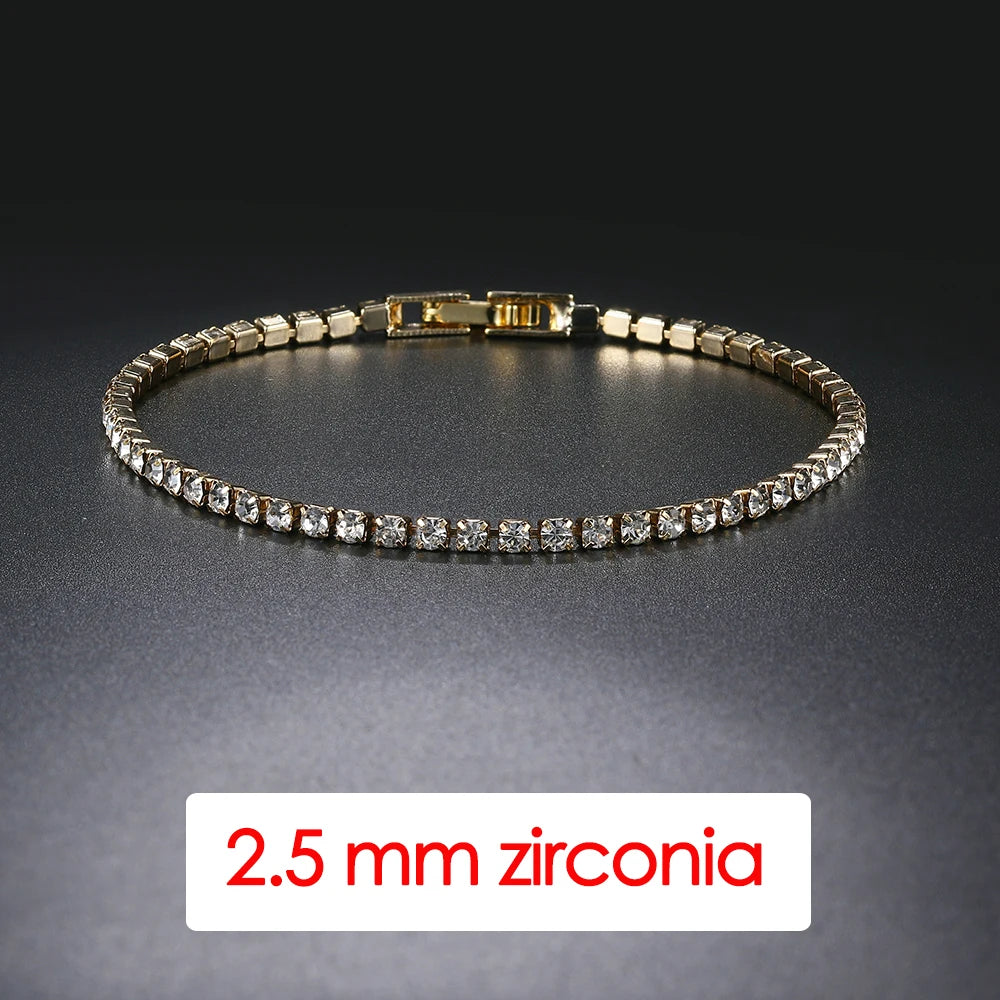 Hip Hop Iced Out 3/4/5mm Crystal Tennis Bracelet pour Hommes Trendy Punk Zirconia homme Chain on The Hand Streetwear Jewelry