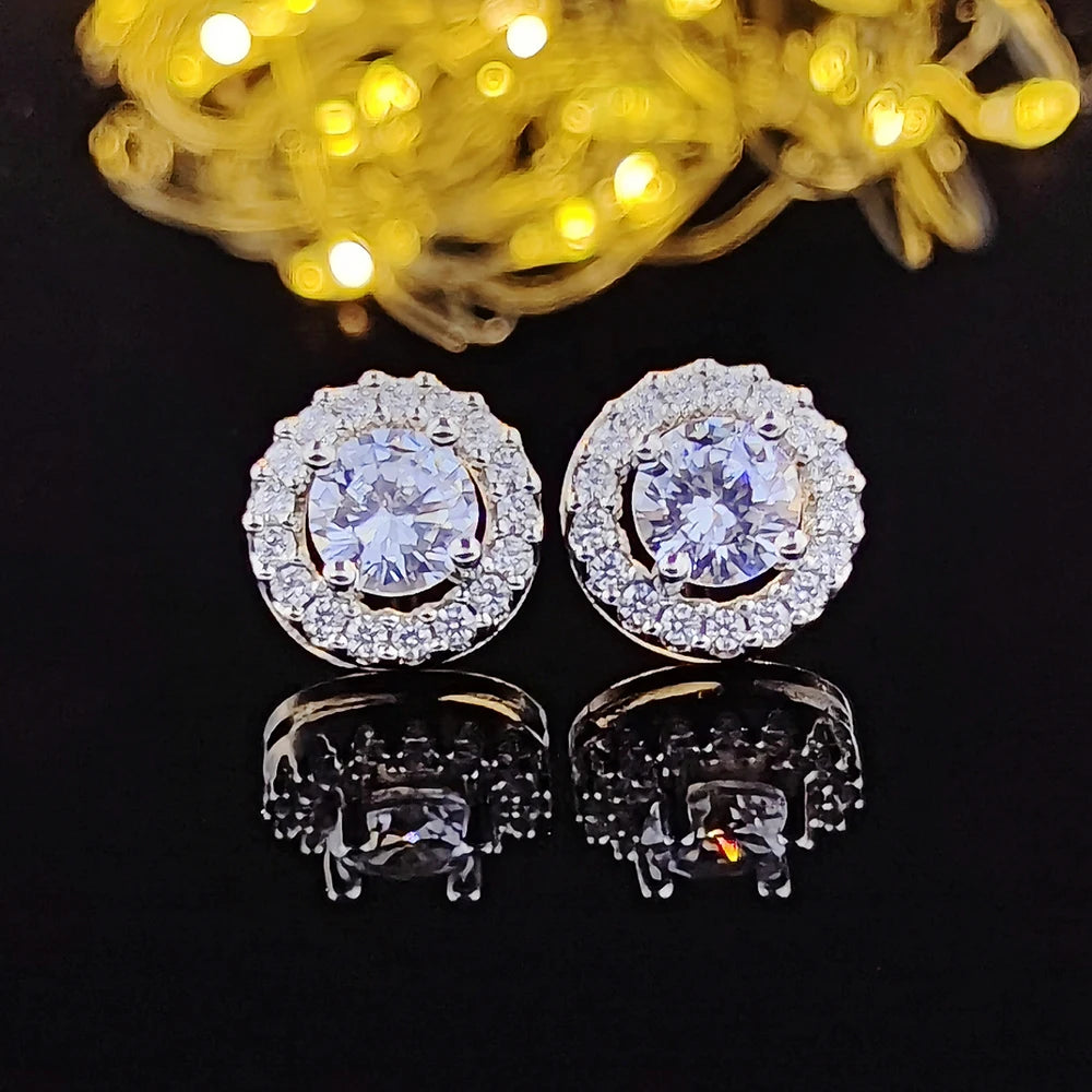 2025 Nouvelle couleur argent Coréen Zircon Cercle Stud Boucles d’oreilles pour femmes idéal pour offrir en Cadeau  E232