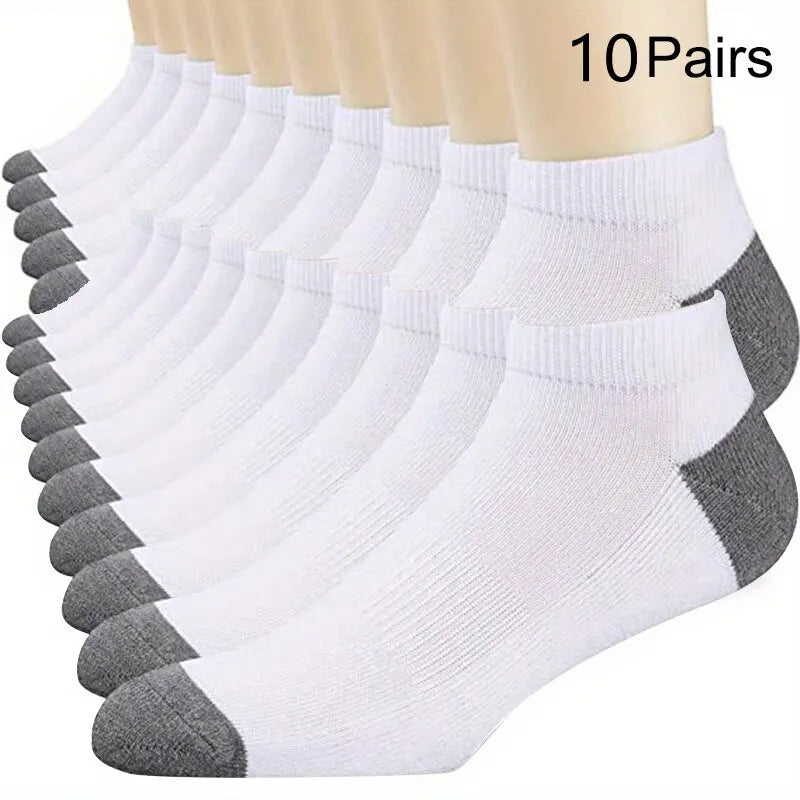 20/10/6/5/4/3/1pairs Chaussettes de cheville confortables respirantes en coton de mode pour hommes, chaussettes d’été pour hommes