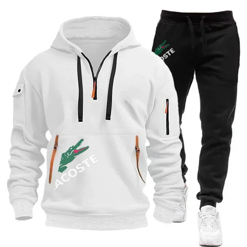 2024 Ensemble de sport de mode Sweat à capuche pour hommes Vêtements de sport de fitness Ensemble chaud Vêtements de course lente Ensemble de sports d’hiver