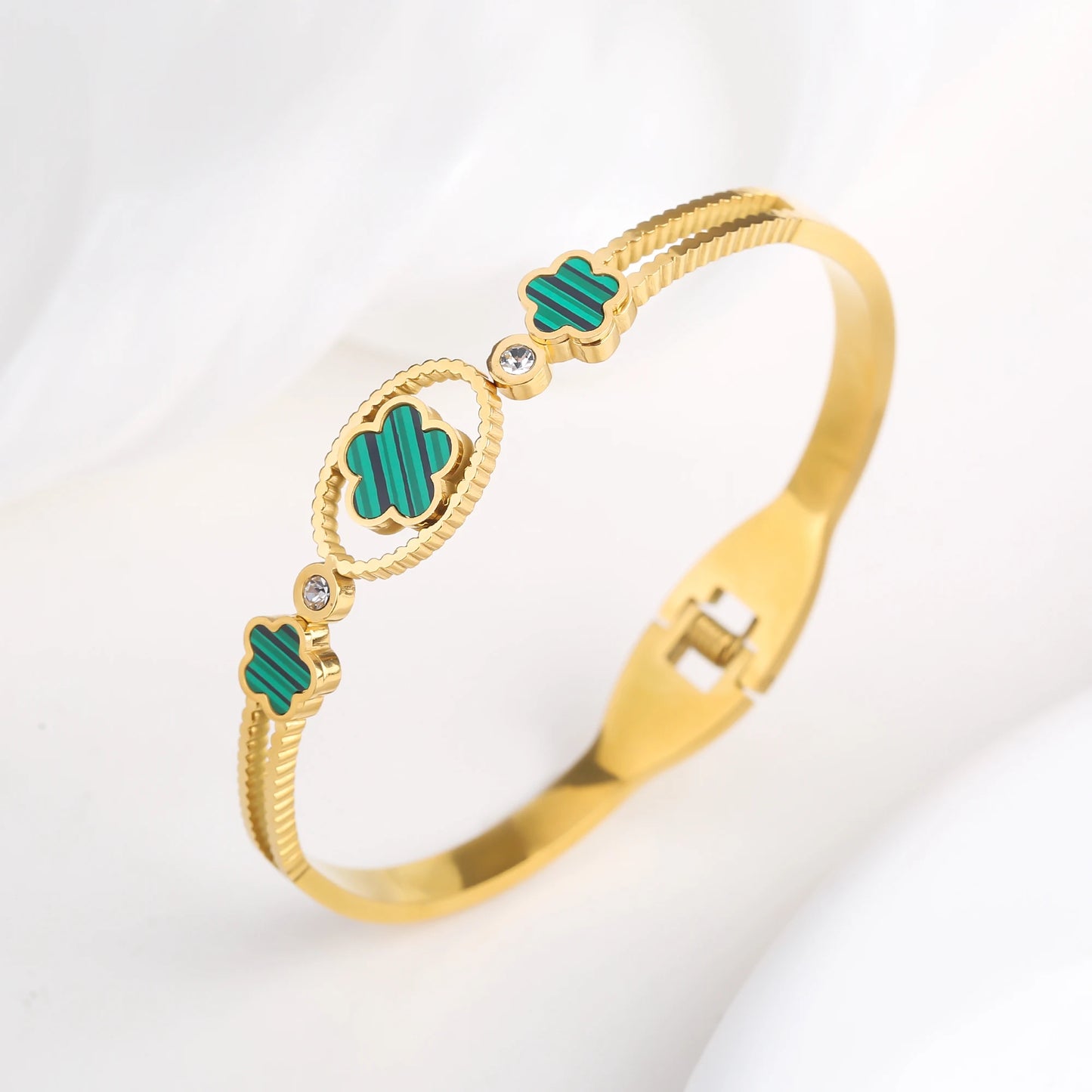Simple en acier inoxydable coquille blanche cinq feuilles fleur bracelet classique trèfle poignet bijoux luxe pour femme fête bijoux cadeau