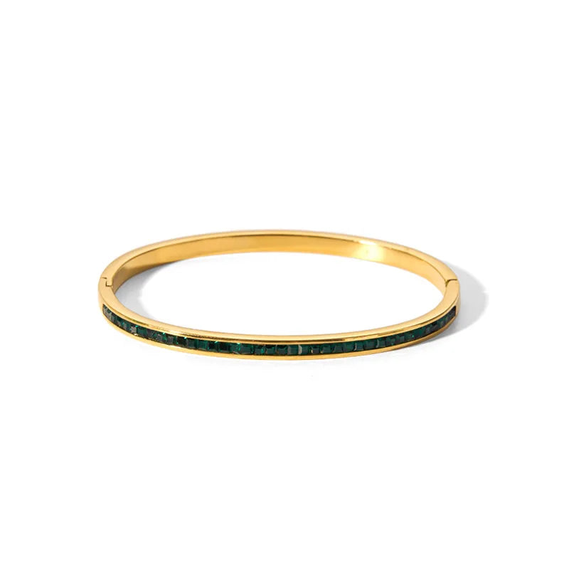 Nouveaux bracelets en zircone cubique imperméable Bracelets en acier inoxydable Bijoux sans ternissement pour les femmes Vente en gros d’usine Personnaliser