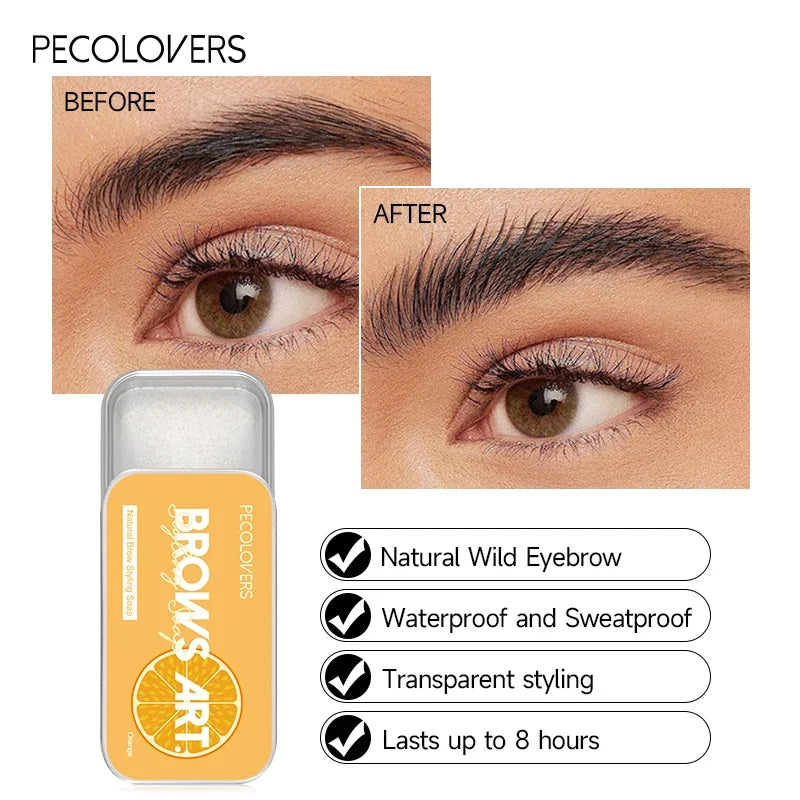 1Pcs Natural Transparent Pomade Eyebrow Styling Soap Sourcils Gel Wax Fixer Avec Pinceau Maquillage pour Femmes Cosmétiques à Sourcils