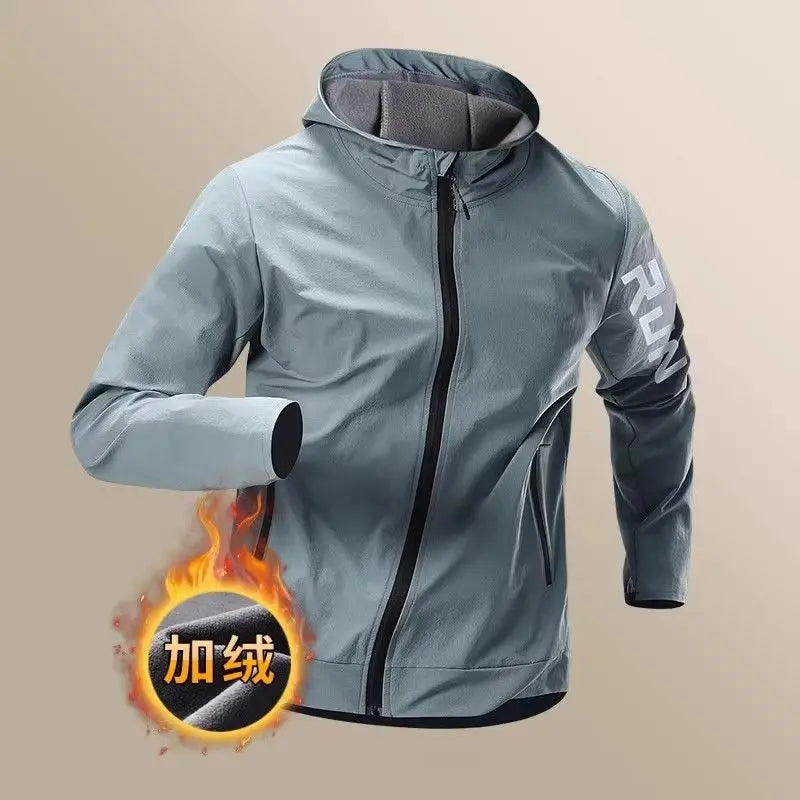 Men's Running Jacket Windbreaker Windproof Water-Resistant Training Suitable Autumn Spring Sports Quick-Dry Cycling Man Clothes