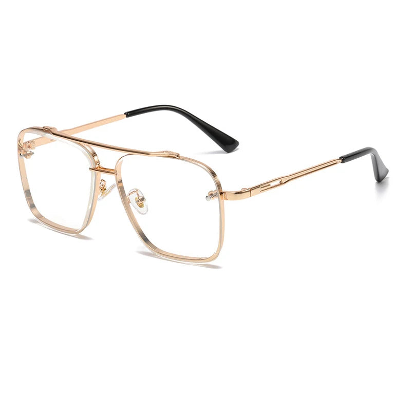 Nouvelles lunettes de soleil dégradées pour hommes Mode Métal Grand cadre Lunettes de soleil Marque Design Luxe Lunette De Soleil Homme