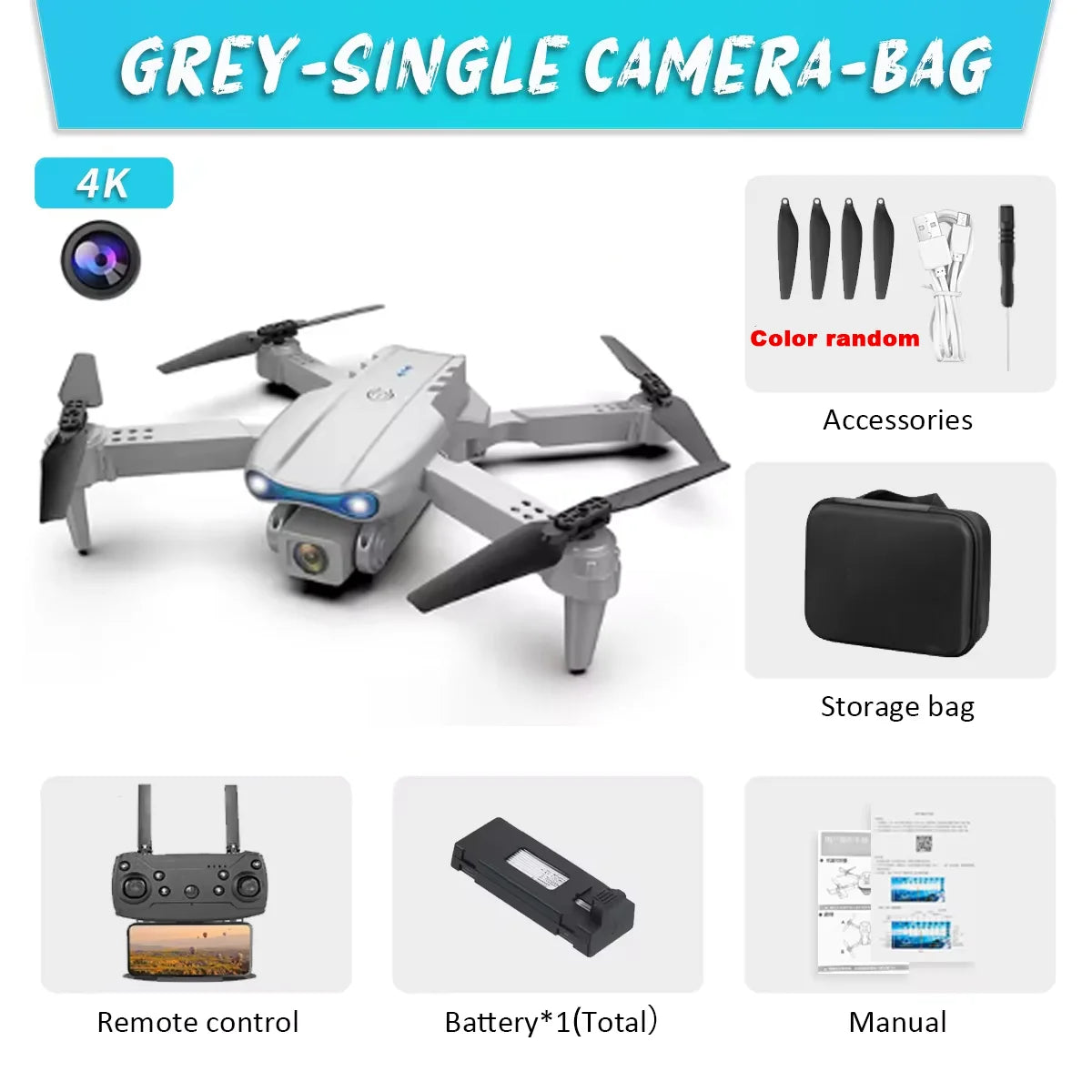 KBDFA E99Pro Drone HD Drone professionnel 4k Double caméra WIFI fpv Avion Quadcopter Évitement d’obstacles Photographie aérienne Drone