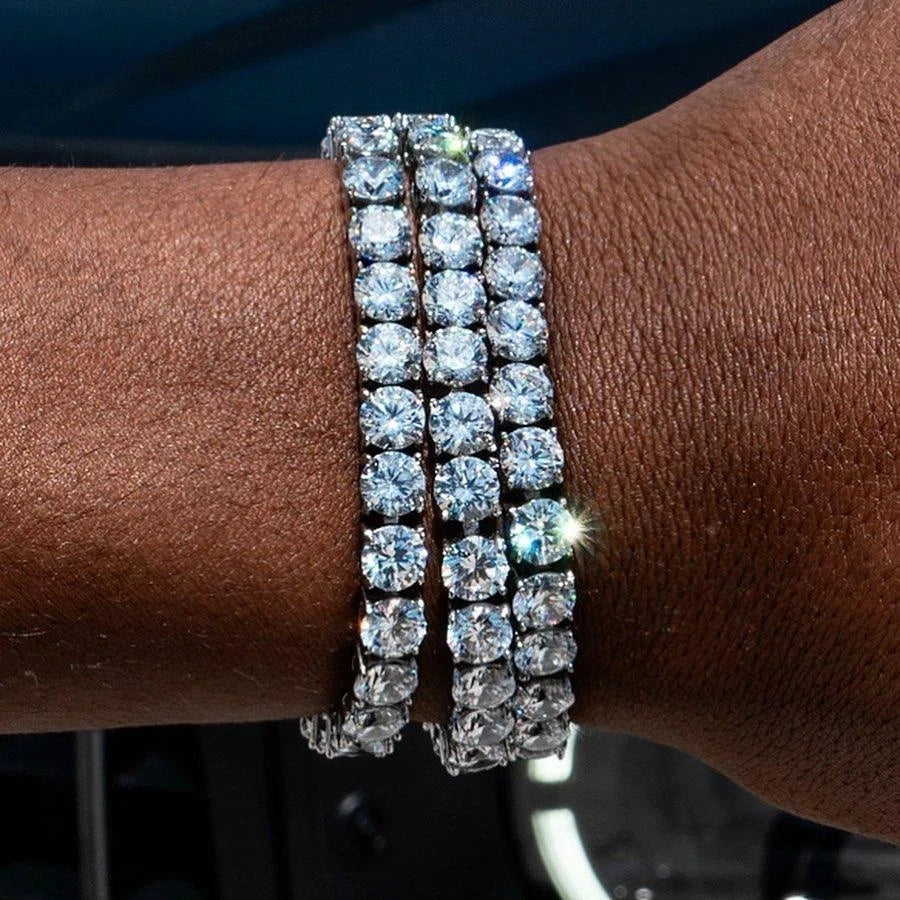 Hip Hop Iced Out 3/4/5mm Crystal Tennis Bracelet pour Hommes Trendy Punk Zirconia homme Chain on The Hand Streetwear Jewelry
