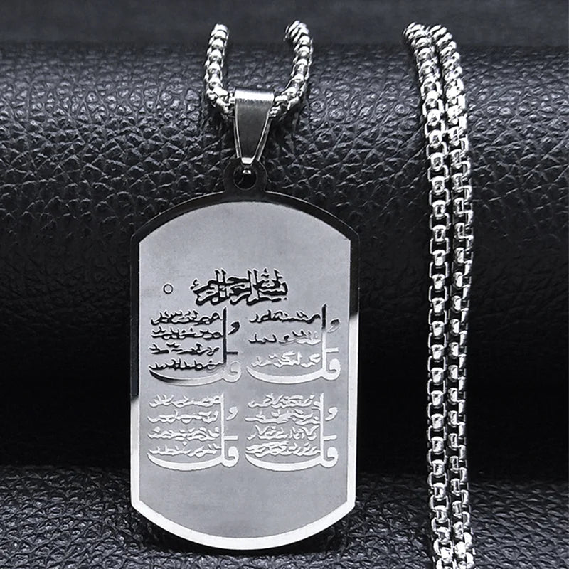 Acier inoxydable Musulman Islamique Coran Allah Chaîne Colliers Or Couleur Géométrie Pendentifs Colliers Bijoux colliers N2280S02