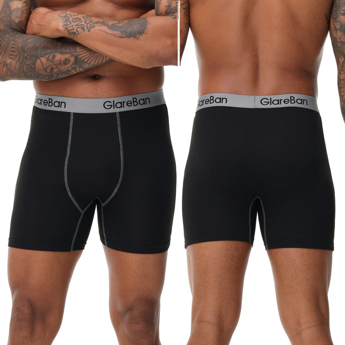 4pcs Set Mid-Long Boxer Shorts Hommes Sous-vêtements Homme Sous-vêtements pour Hommes Homme Boxershorts Slips Soft Panties Marque Sexy