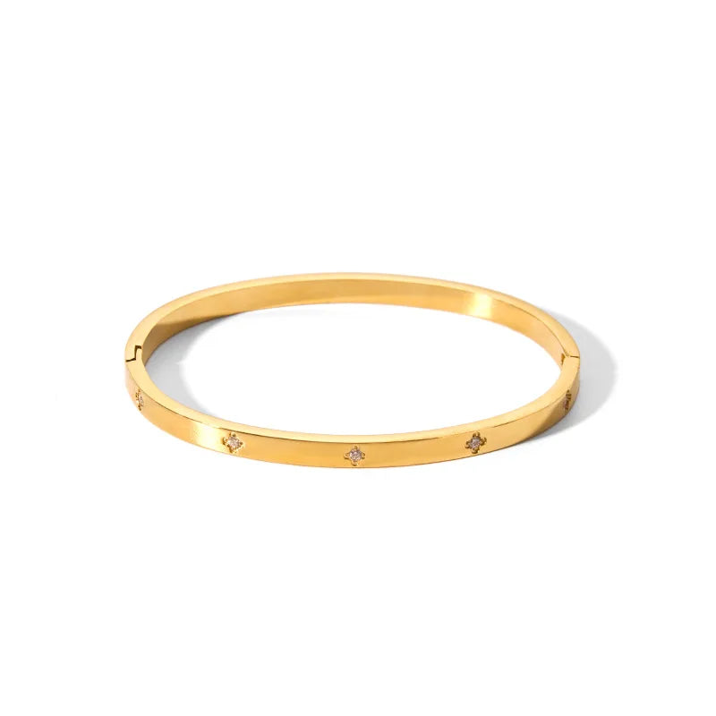 Nouveaux bracelets en zircone cubique imperméable Bracelets en acier inoxydable Bijoux sans ternissement pour les femmes Vente en gros d’usine Personnaliser
