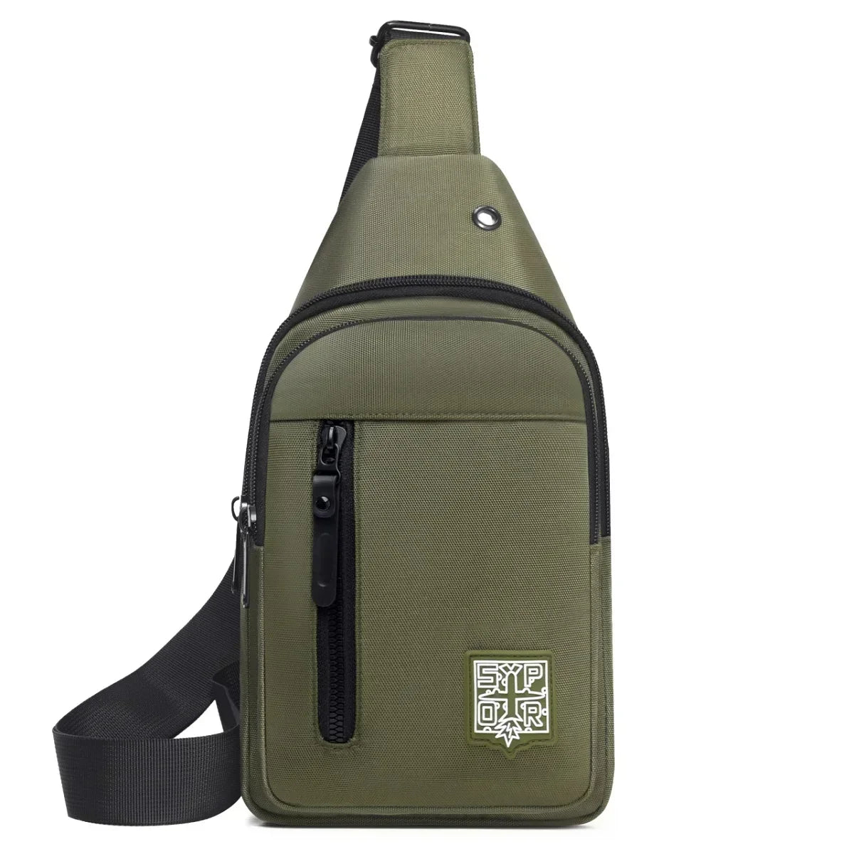 Sac de poitrine multi-poches en tissu oxford de couleur unie, sac de poitrine de sport décontracté pour les sorties et les déplacements quotidiens