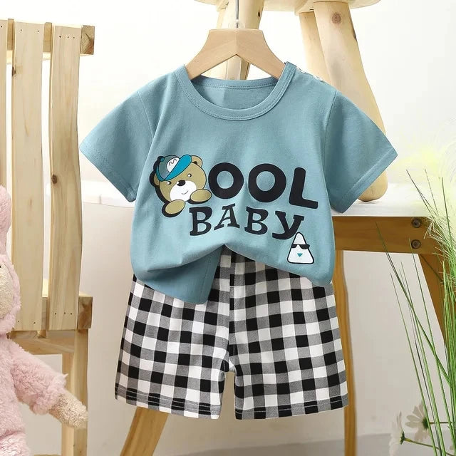 1 2 3 ans Vêtements pour bébés Filles Garçons Costume en coton pour enfants Ensembles de deux vêtements pour bébés Vêtements pour bébés nouveau-nés