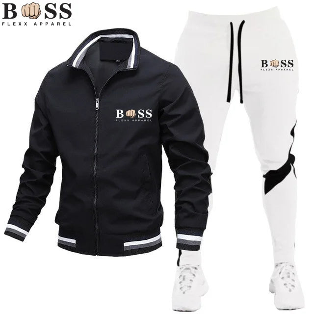 Nouveaux survêtements pour hommes 2024 Ensembles pour hommes Sweat-shirt + pantalon de survêtement Survêtement Fermeture éclair Col montant Costume de sport Jogging Fitness Vêtements pour hommes