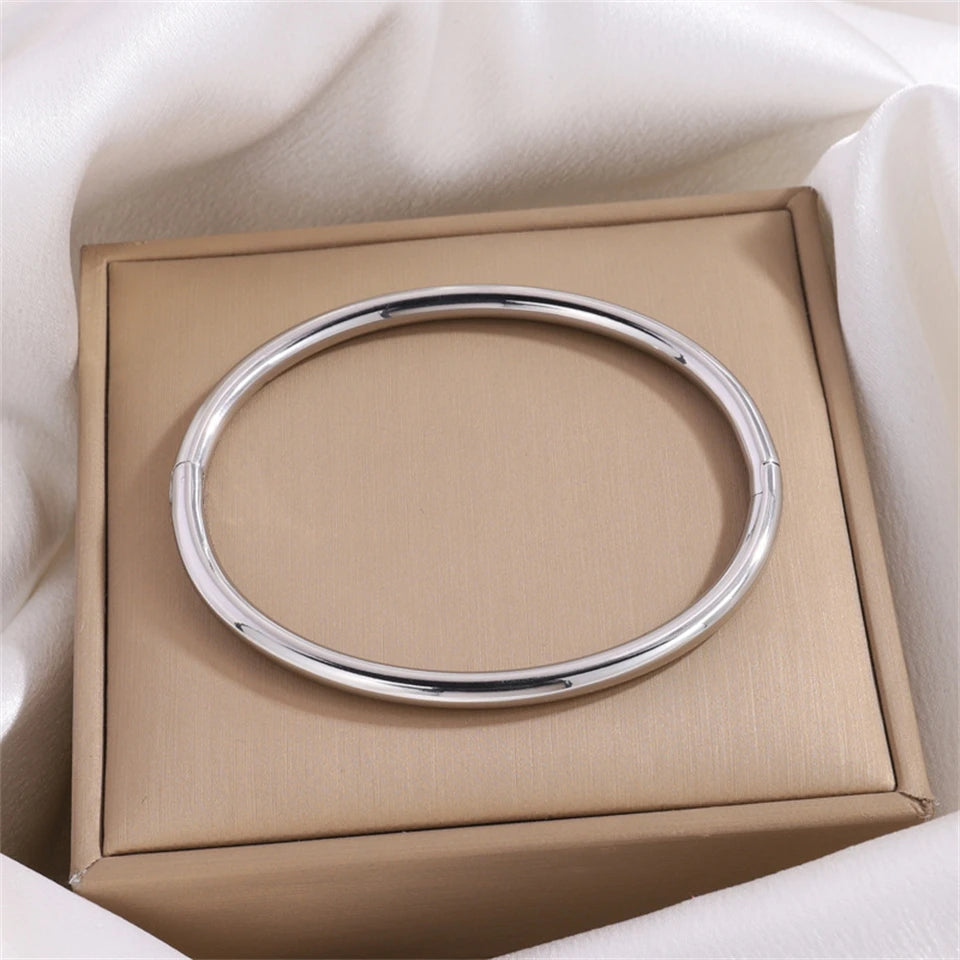 ZAKOL Simple Micro-incusté Cubic Zirconia Bangle pour Femmes Mode Géométrique CZ Bracelets Bijoux