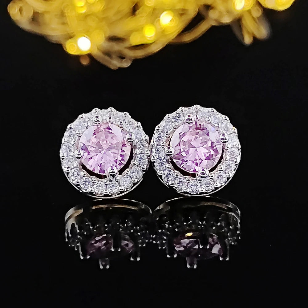 2025 Nouvelle couleur argent Coréen Zircon Cercle Stud Boucles d’oreilles pour femmes idéal pour offrir en Cadeau  E232