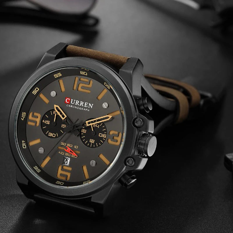 Montre Pour Hommes Top Marque Luxe CURREN Mode Cuir Quartz Hommes Montres Date Business Sport Homme Montre-Bracelet Montre Montre Homme