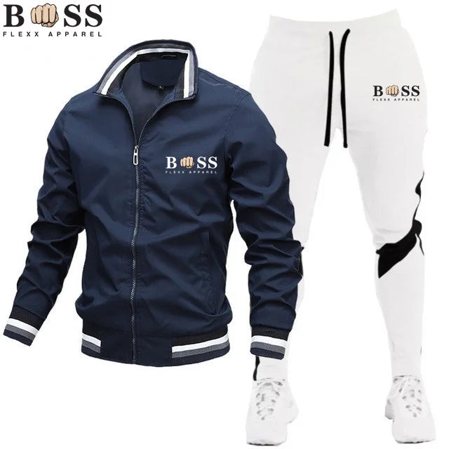 Nouveaux survêtements pour hommes 2024 Ensembles pour hommes Sweat-shirt + pantalon de survêtement Survêtement Fermeture éclair Col montant Costume de sport Jogging Fitness Vêtements pour hommes