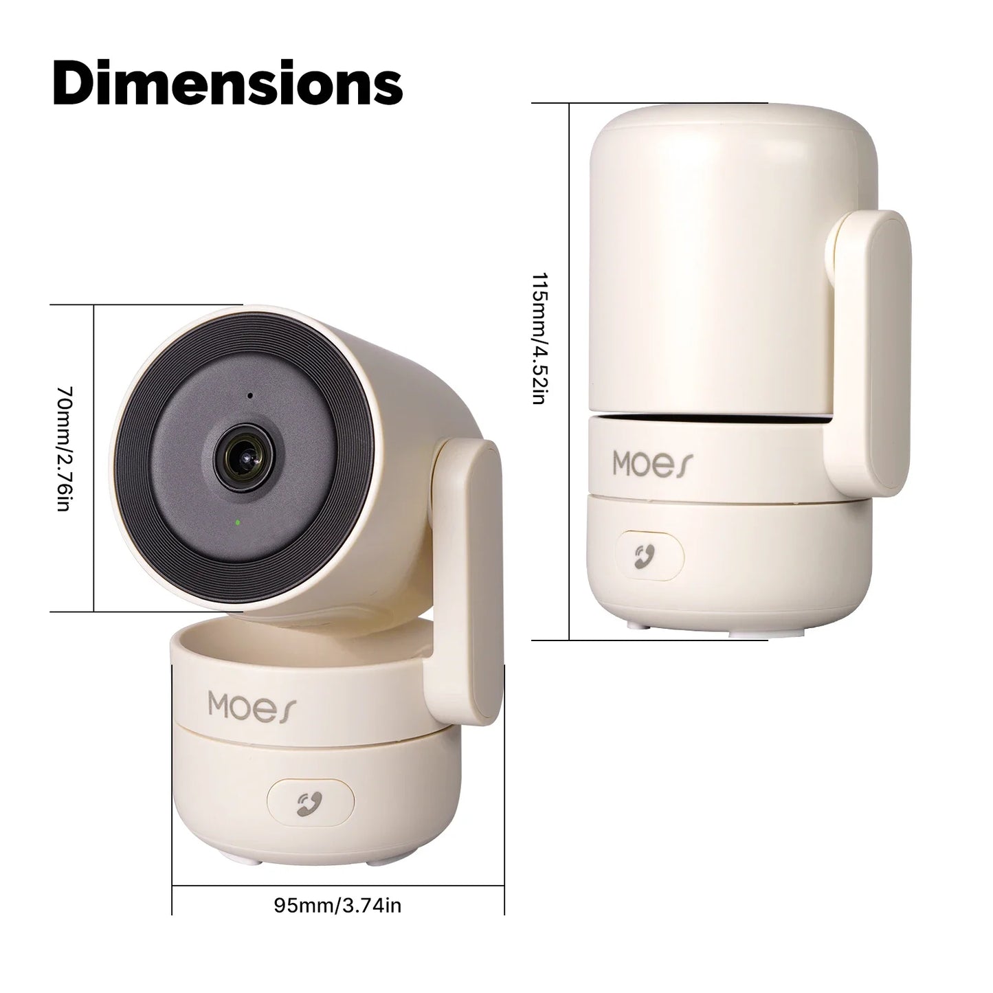 Caméra de sécurité intelligente panoramique/inclination intérieure HD Vision nocturne infrarouge Moniteur de détection de son de mouvement