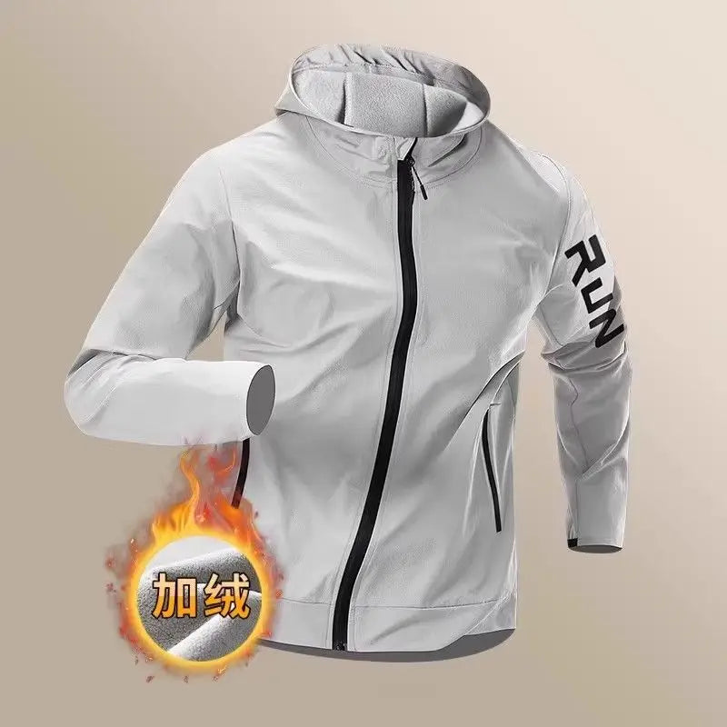 Men's Running Jacket Windbreaker Windproof Water-Resistant Training Suitable Autumn Spring Sports Quick-Dry Cycling Man Clothes