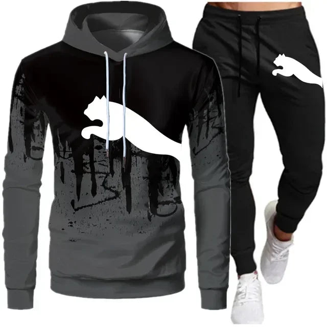 2024 hommes et femmes le même ensemble de pull tendance décontractée de mode sports de plein air motif d’impression pull deux pièces ensemble taille S-XL