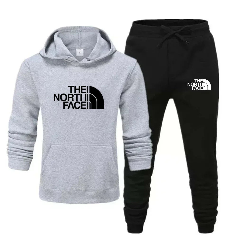 Mode printemps et automne sweat à capuche + pantalon de survêtement pour hommes et femmes ensemble deux pièces, un nouveau costume de sport de loisirs pour hommes de jogging en plein air