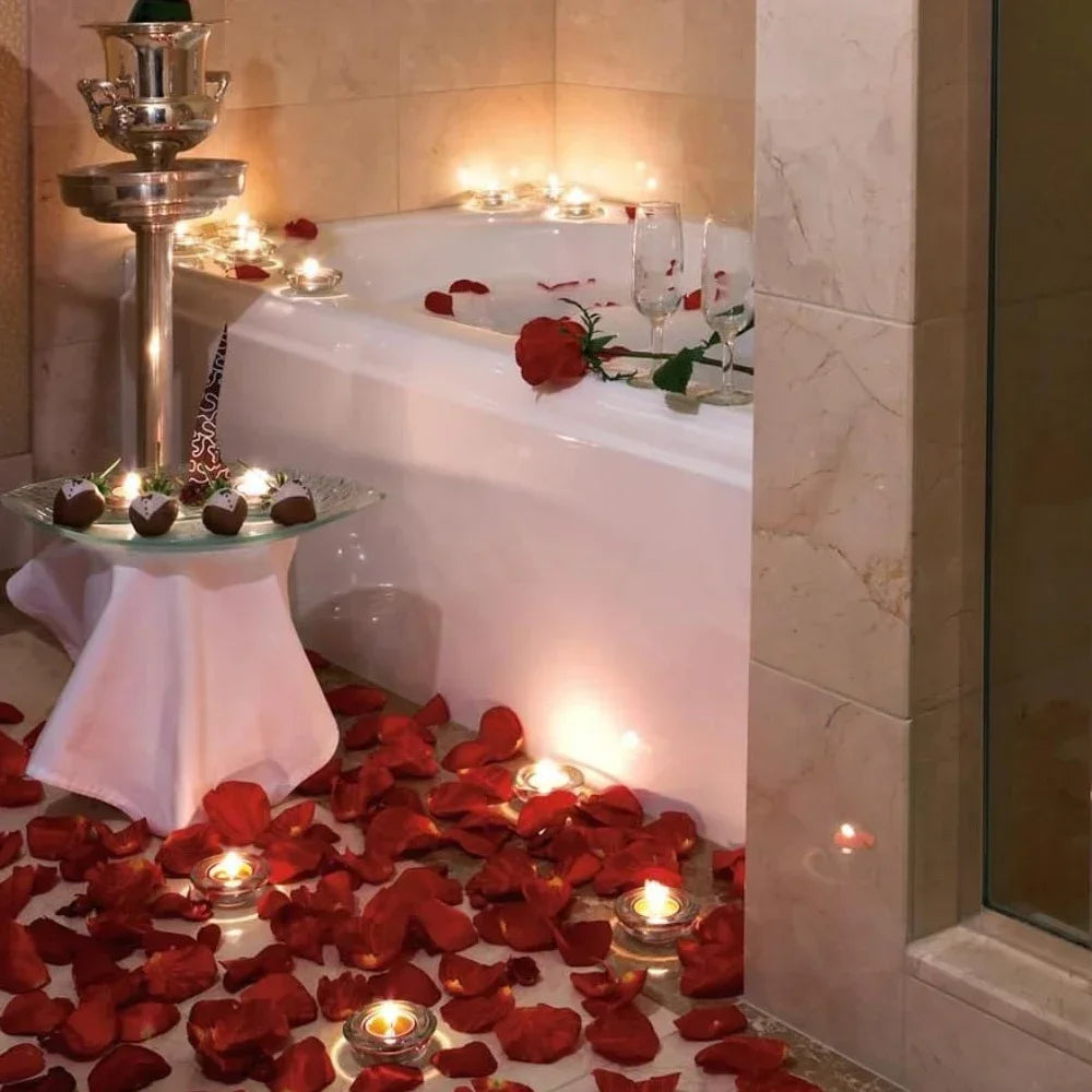 100-500Pcs Top Coloré Artificiel Faux Pétales De Rose Rouge Blanc Or Roses Pétales Fleurs Romantique Fête De Mariage Décoration De La Saint-Valentin