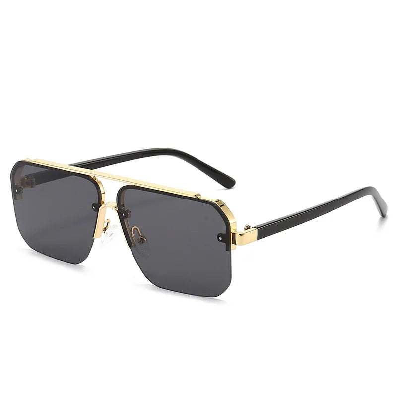 Nouvelles lunettes de soleil dégradées pour hommes Mode Métal Grande monture Lunettes de soleil Marque Design Luxe Lunette De Soleil Homme UV400 Lunettes