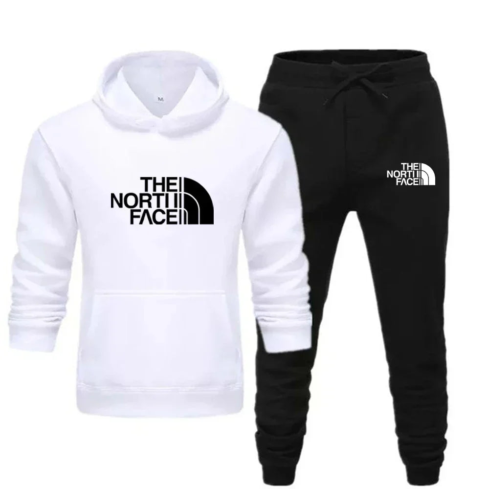 Mode printemps et automne sweat à capuche + pantalon de survêtement pour hommes et femmes ensemble deux pièces, un nouveau costume de sport de loisirs pour hommes de jogging en plein air