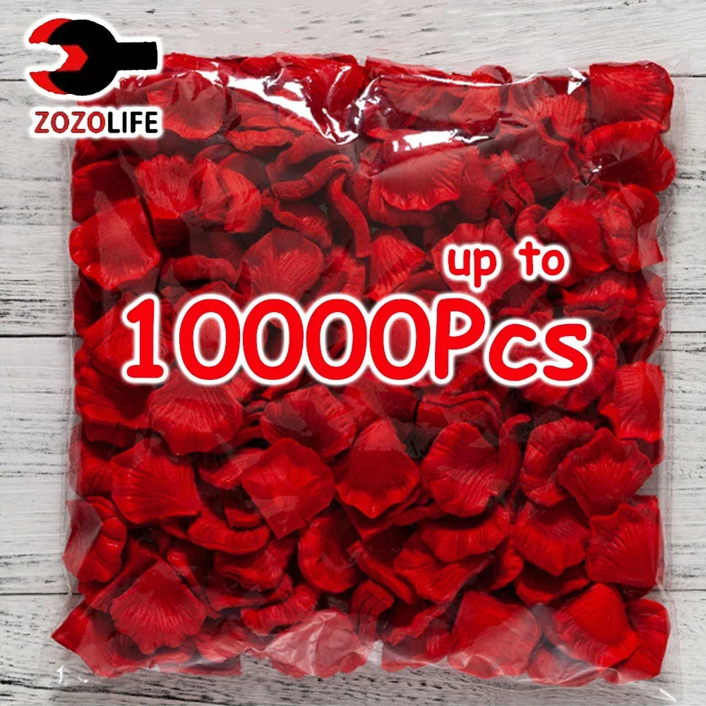 100-500Pcs Top Coloré Artificiel Faux Pétales De Rose Rouge Blanc Or Roses Pétales Fleurs Romantique Fête De Mariage Décoration De La Saint-Valentin