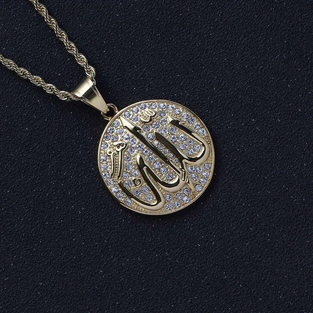 Couleur or musulman Allah Coran pendentif collier hommes femmes mode foi islam bijoux religieux Ramadan cadeaux