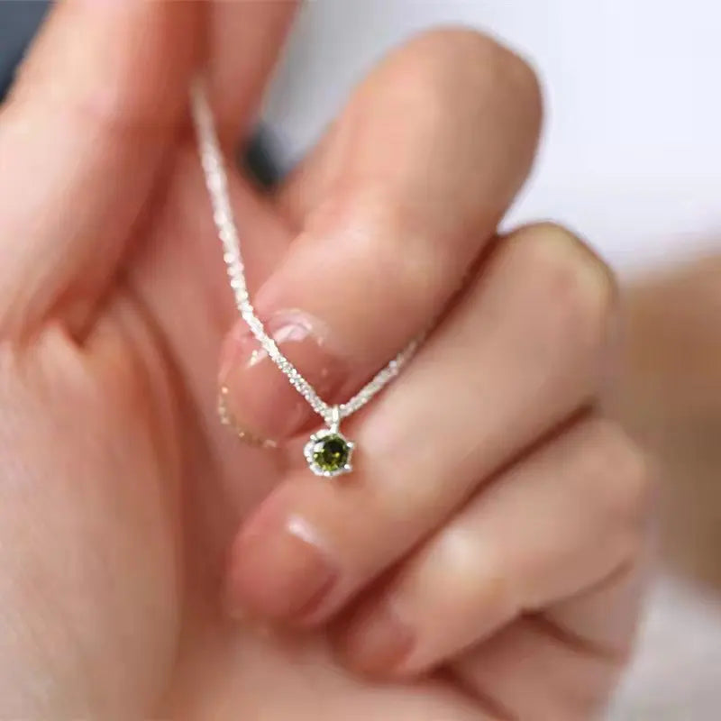 Populaire S925 Sterling Silver Sparkling Necklace for Women Light Luxury Round White Diamond Pendant Galaxy Collar Chain Jewelry