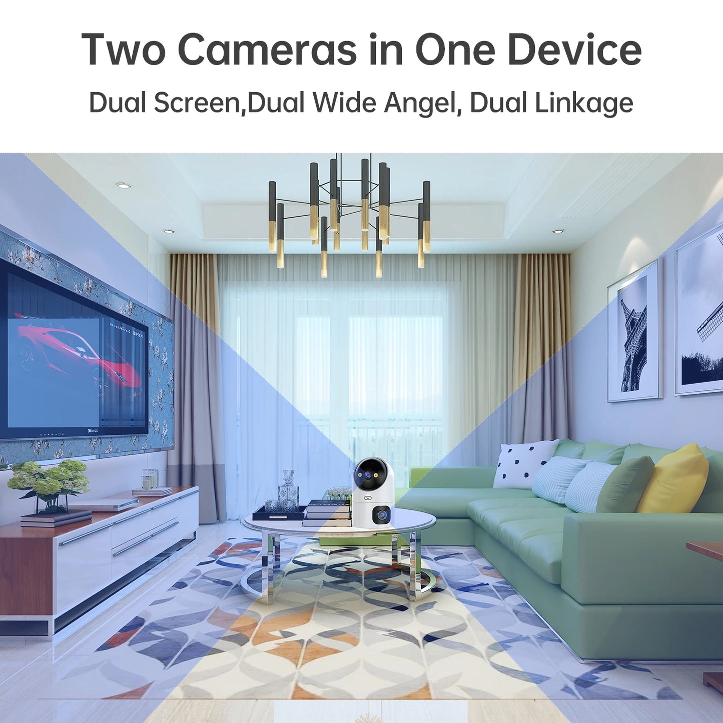 Caméra IP 5G WiFi Double Objectif Maison Intelligente Caméra De Surveillance Intérieure Suivi Automatique Sécurité Bébé Moniteur