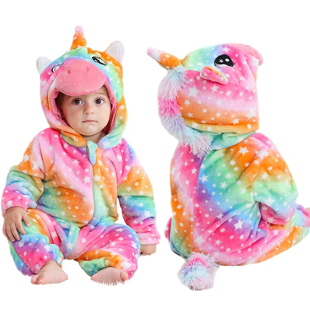MICHLEY Carnaval Hiver Bébé Barboteuses À Capuche Flanelle Tout-petit Vêtements Pour Bébés Bodys D’Ensemble Combinaison Costume Pour Enfants Fille Garçon