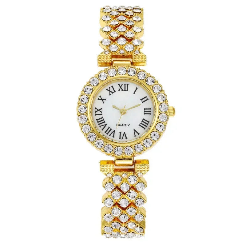 6pcs Ensemble de montres Ensemble de luxe Strass Femmes Mode Élégant Montre-bracelet Quartz Montre Pour Fille Dames Horloge Montre Femme