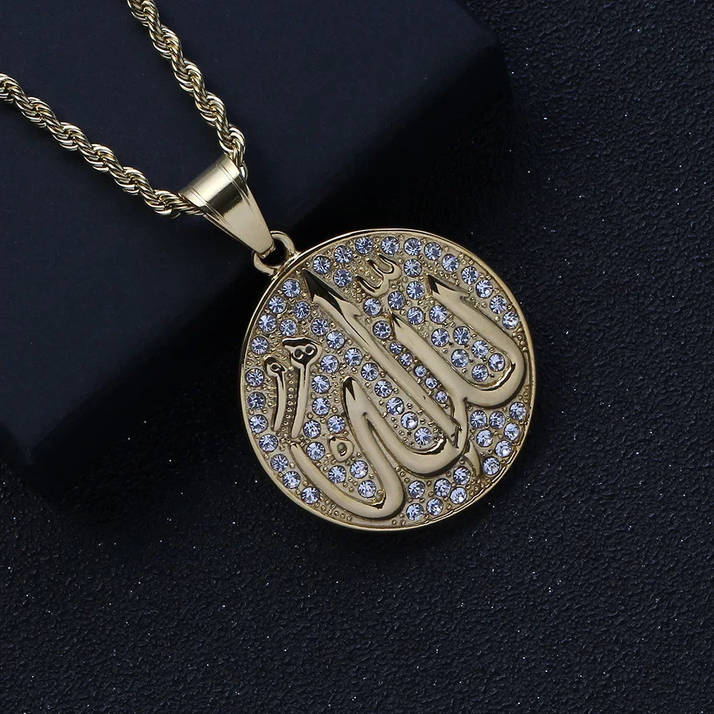 Couleur or musulman Allah Coran pendentif collier hommes femmes mode foi islam bijoux religieux Ramadan cadeaux