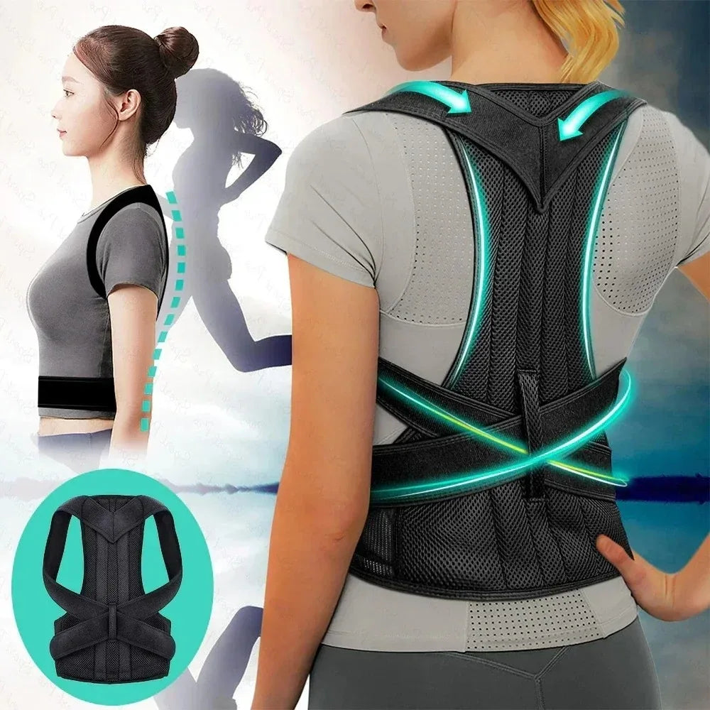 Support de clavicule d’attelle de posture du dos, entraîneur de dos réglable unisexe, commandez une taille au-dessus,correcteur de posture