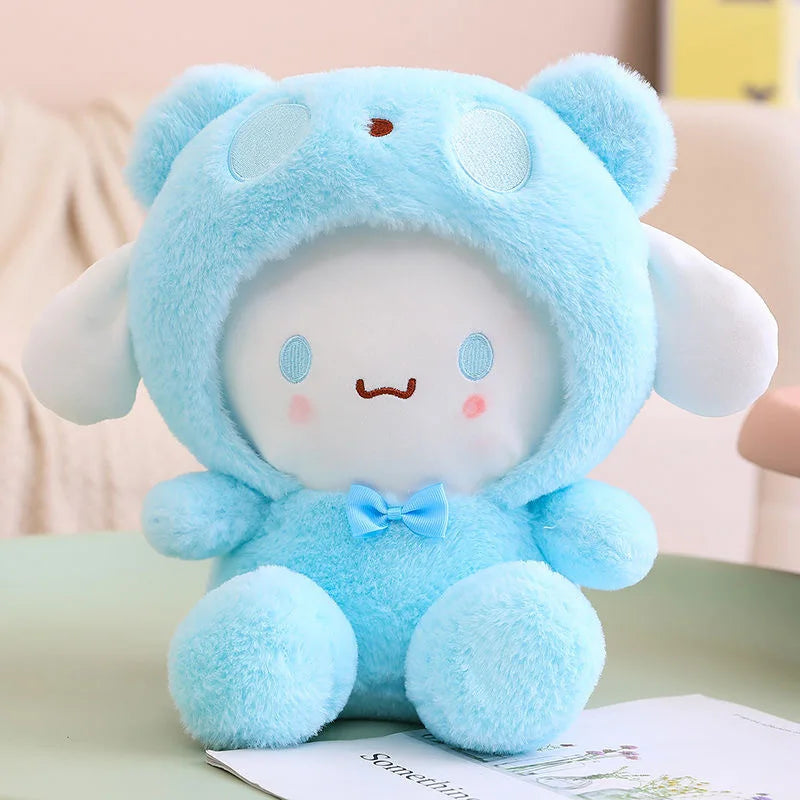 Kawaii Sanrio Peluches Jouet Hello Kitty Cinnamonroll Pochacco Kuromi Poupée en peluche Cos Ours Jouets mignons pour enfants