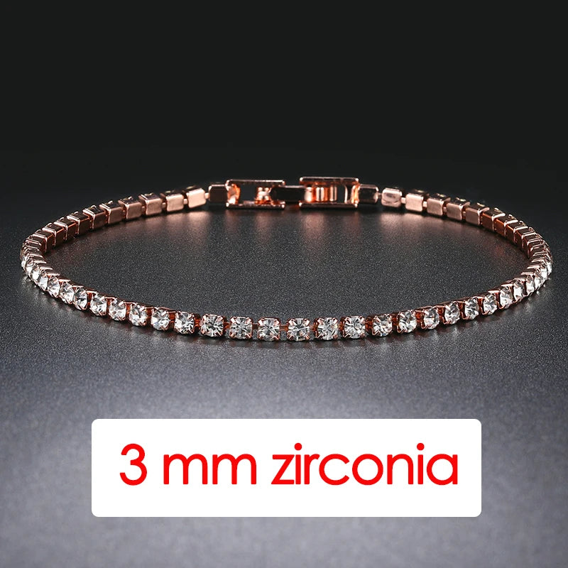 Hip Hop Iced Out 3/4/5mm Crystal Tennis Bracelet pour Hommes Trendy Punk Zirconia homme Chain on The Hand Streetwear Jewelry