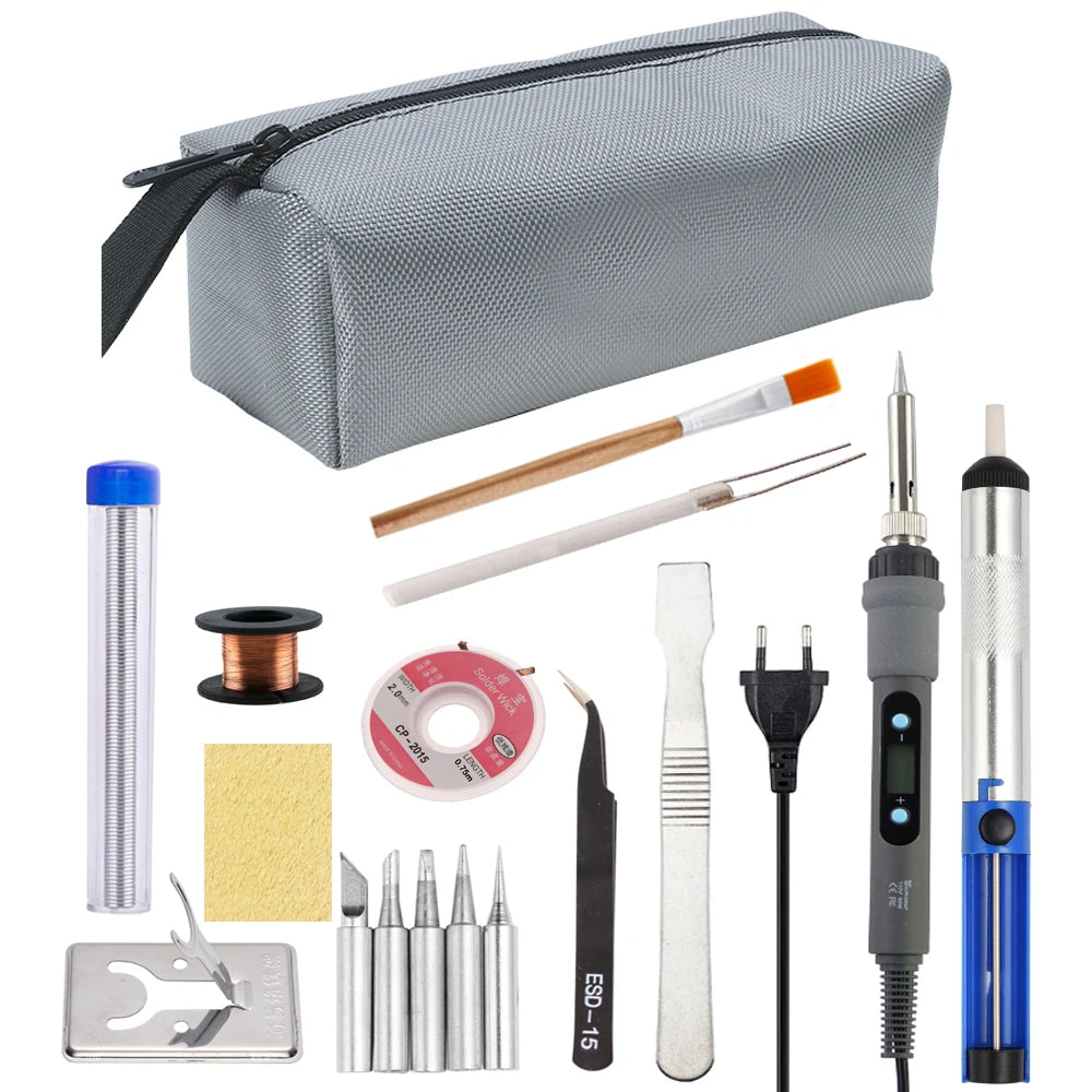 Fer à souder électrique 60W/80W Température réglable Affichage numérique Outils de réparation de soudage électronique avec pointes de fer à souder