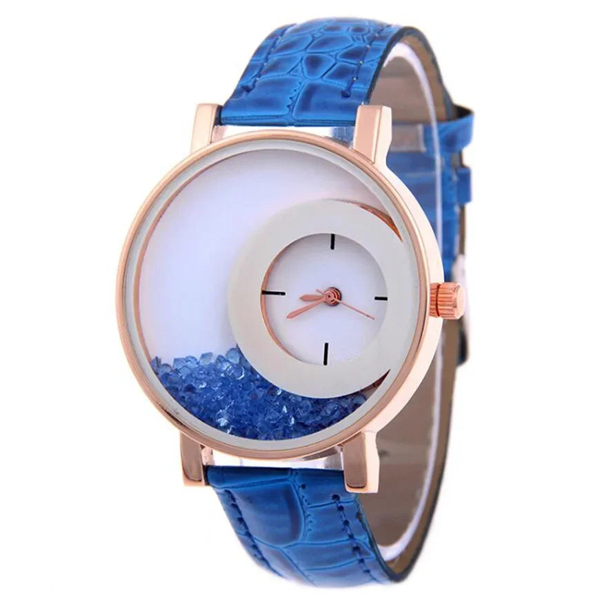 Broken Diamond Large Dial Student Montre pour femme Quartz Belt