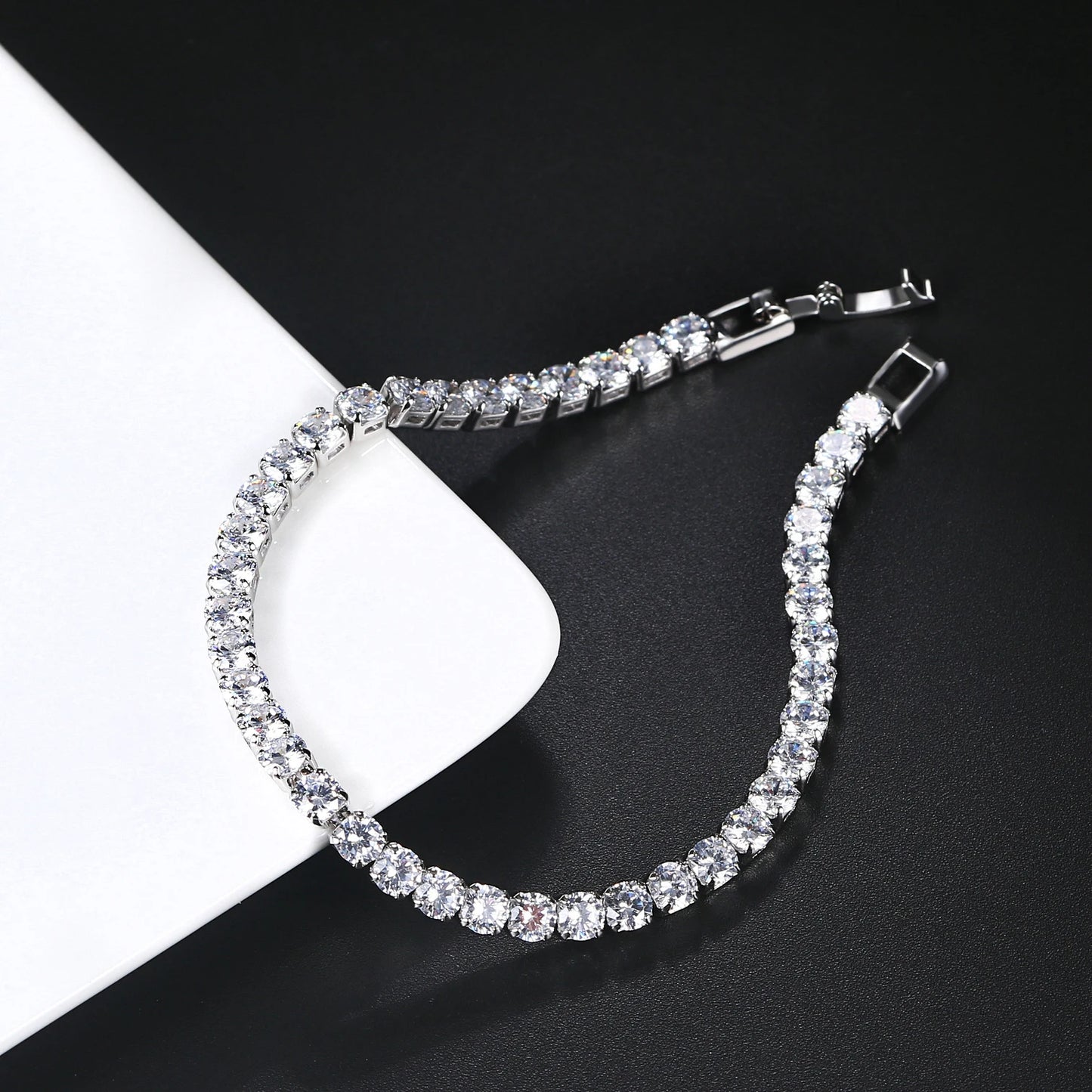 Hip Hop Iced Out 3/4/5mm Crystal Tennis Bracelet pour Hommes Trendy Punk Zirconia homme Chain on The Hand Streetwear Jewelry
